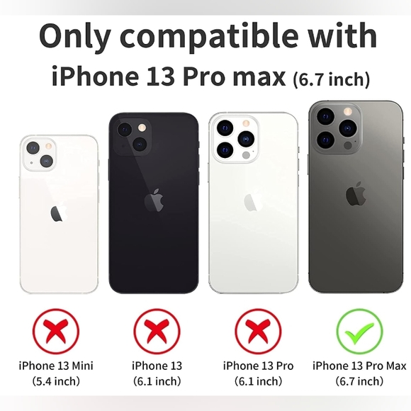 Wallet Case Designed for iPhone 13 Pro Max Case 6.7"in W/Card Holder Slot Stand - Picture 2 of 11